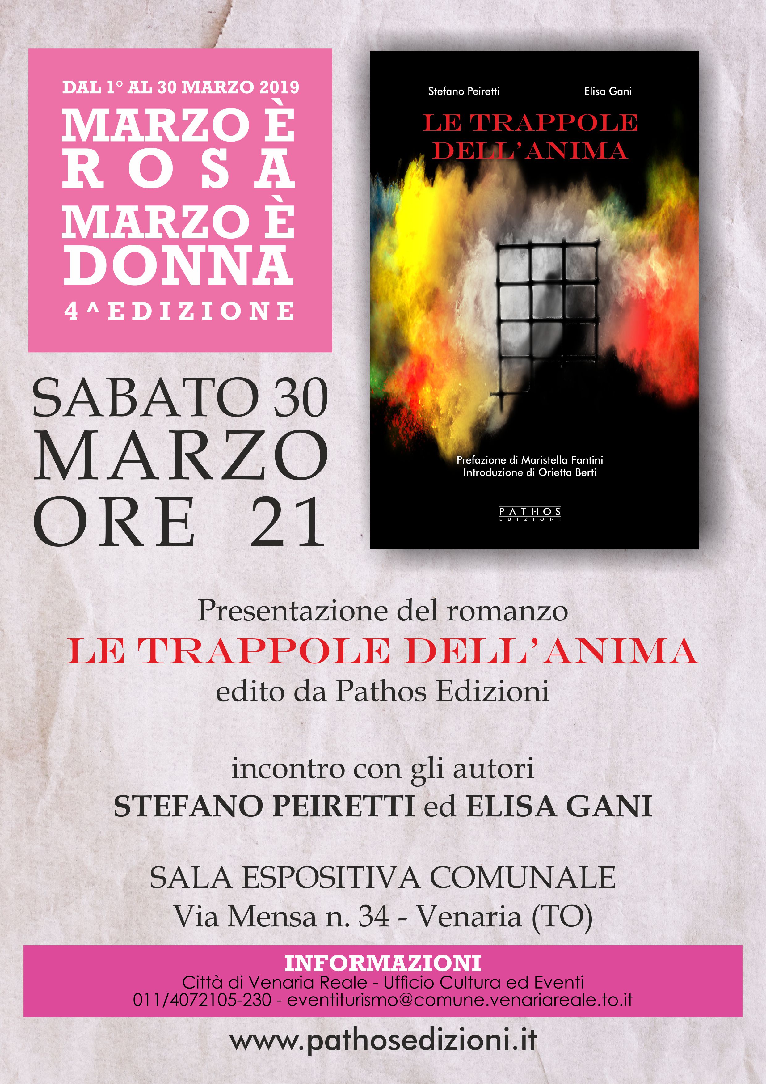 Presentazione "Le trappole dell'anima" a Venaria - 30 marzo 2019